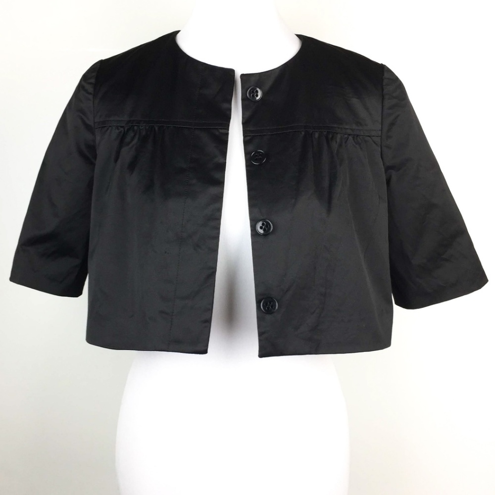 Theory Satin Cropped Tux Bolero / Shrug